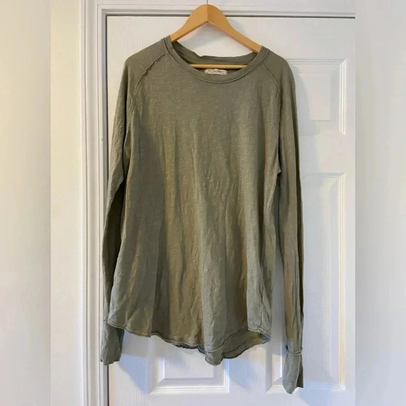 Free People We The Free Arden Tee Olive Green Size S - Picture 1 of 5